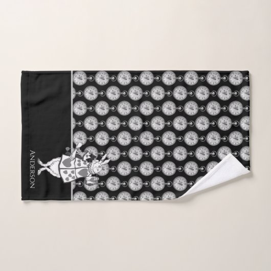 Alice in Wonderland White Rabbit Black badkamer Bad Handdoek (Handdoek)