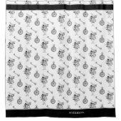 Alice in Wonderland White Rabbit Black badkamer Douchegordijn (Voorkant)