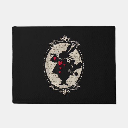 Alice in Wonderland White Rabbit  boek Deurmat (Voorkant)