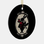Alice in Wonderland White Rabbit boek Keramisch Ornament (Rechts)