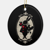 Alice in Wonderland White Rabbit boek Keramisch Ornament (Links)