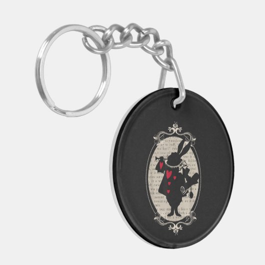 Alice in Wonderland White Rabbit boek Sleutelhanger (Voorkant Links)