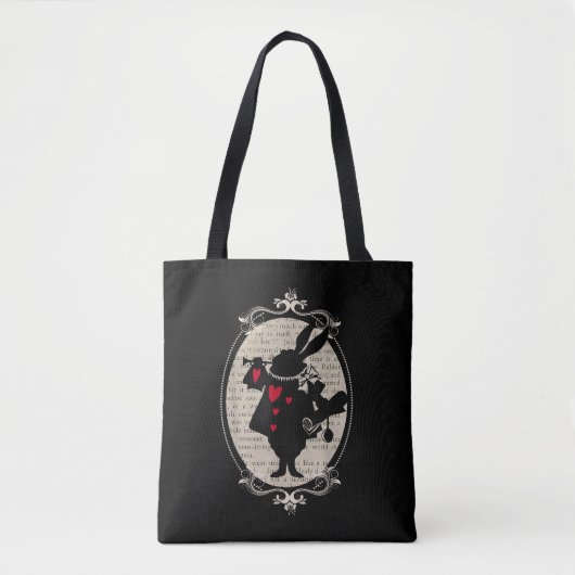 Alice in Wonderland White Rabbit  boek Tote Bag (Voorkant)