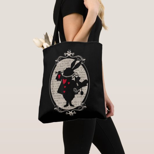 Alice in Wonderland White Rabbit  boek Tote Bag (Dichtbij)