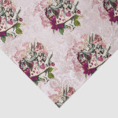 Alice in Wonderland White Rabbit Bourgogne & Blush Tissuepapier (Detail)