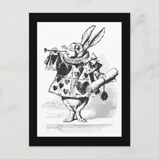 Alice in Wonderland White Rabbit Briefkaart (Voorkant)