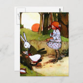 Alice in Wonderland White Rabbit  Briefkaart (Voorkant / Achterkant)