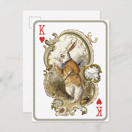 Alice in Wonderland White Rabbit Briefkaart (Voorkant / Achterkant)