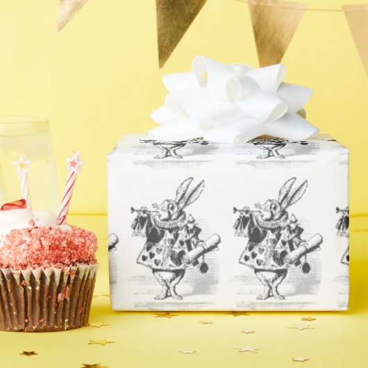 Alice in Wonderland White Rabbit Cadeaupapier (Verjaardagsfeest)