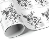 Alice in Wonderland White Rabbit Cadeaupapier (Rol Hoek)