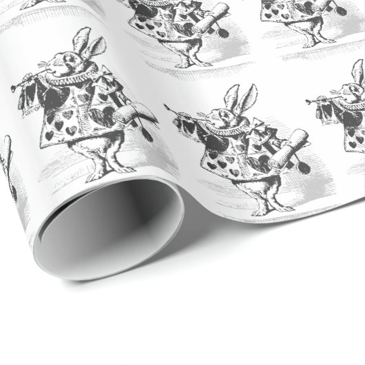 Alice in Wonderland White Rabbit Cadeaupapier (Rol Hoek)