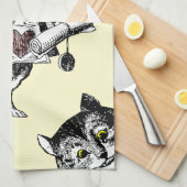 Alice in Wonderland White Rabbit Cheshire Cat Theedoek (Quarter Fold)