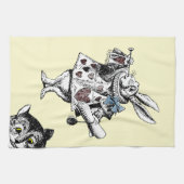 Alice in Wonderland White Rabbit Cheshire Cat Theedoek (Horizontaal)