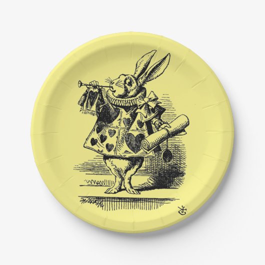 Alice in Wonderland – white rabbit children Papieren Bordje (Voorkant)