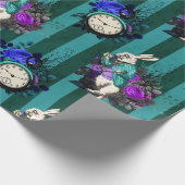 Alice in Wonderland White Rabbit Clock Cadeaupapier (Hoek)