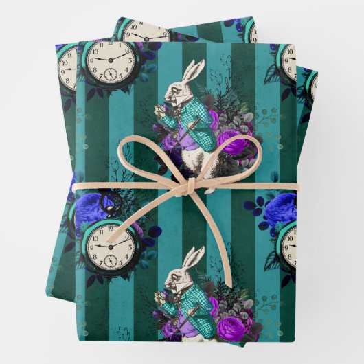 Alice in Wonderland White Rabbit Clock Inpakpapier Vel (In situ)