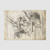 Alice in Wonderland White Rabbit Decoupage Tissuepapier (Voorkant)