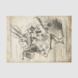 Alice in Wonderland White Rabbit Decoupage Tissuepapier