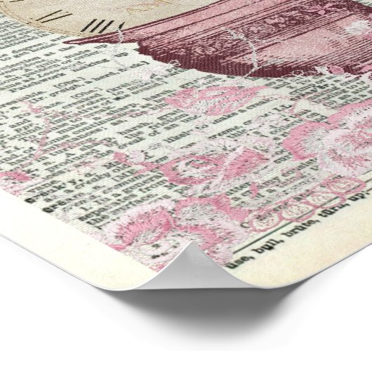 Alice in Wonderland White Rabbit Dictionary Art Poster (Hoek)