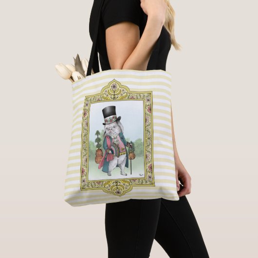 Alice in Wonderland White Rabbit Easter Egg Basket Tote Bag (Dichtbij)