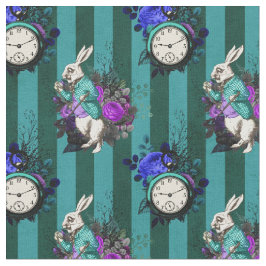 Alice in Wonderland White Rabbit en Clock Stof