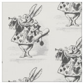 Alice in Wonderland White Rabbit Fabric Stof (Close Up)