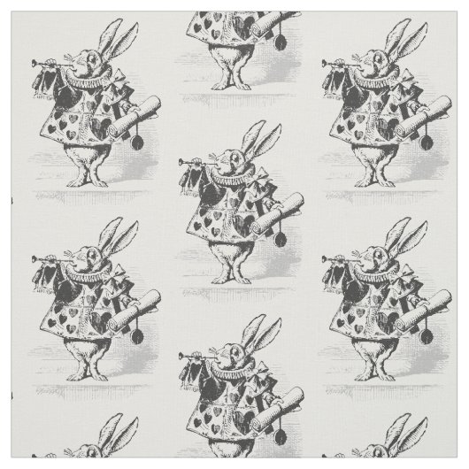 Alice in Wonderland White Rabbit Fabric Stof (Swatch)
