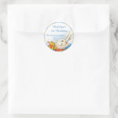 Alice in Wonderland White Rabbit First Birthday Ronde Sticker (Tas)