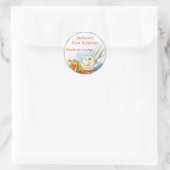 Alice in Wonderland White Rabbit First Birthday Ronde Sticker (Tas)