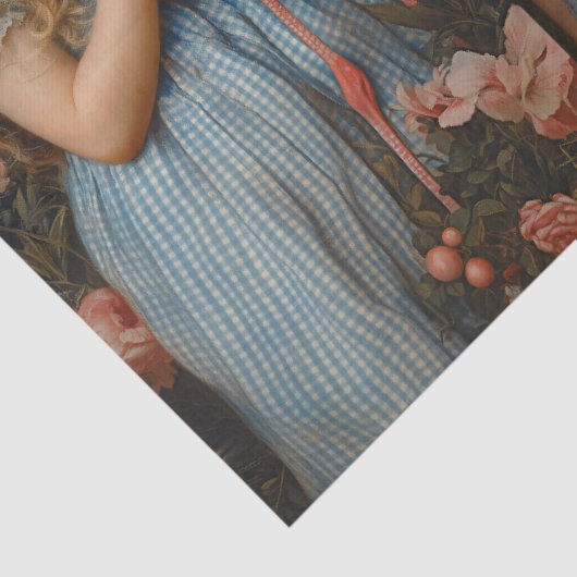 Alice in Wonderland White Rabbit Flamingo Tissuepapier (Detail)