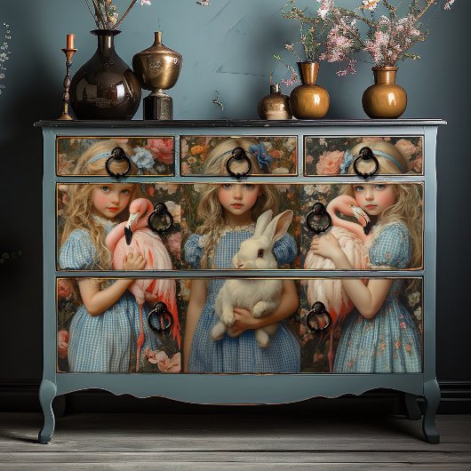 Alice in Wonderland White Rabbit Flamingo Tissuepapier