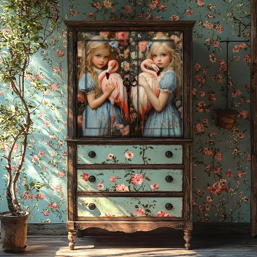 Alice in Wonderland White Rabbit Flamingo Tissuepapier