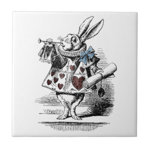 Alice in Wonderland White Rabbit Gift Tile Tegeltje