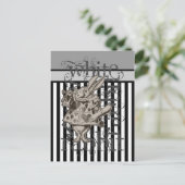 Alice in Wonderland White Rabbit Grunge Briefkaart (Staand voorkant)