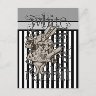 Alice in Wonderland White Rabbit Grunge Briefkaart
