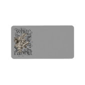 Alice in Wonderland White Rabbit Grunge Etiket (Voorkant)