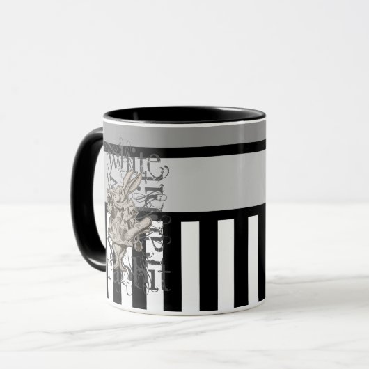 Alice in Wonderland White Rabbit Grunge Mok (Voorkant links)