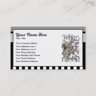 Alice in Wonderland White Rabbit Grunge Visitekaartje