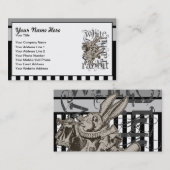 Alice in Wonderland White Rabbit Grunge Visitekaartje (Voorkant / Achterkant)