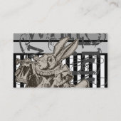 Alice in Wonderland White Rabbit Grunge Visitekaartje (Achterkant)