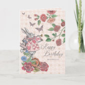 Alice in Wonderland White Rabbit Happy Birthday Kaart (Voorkant)