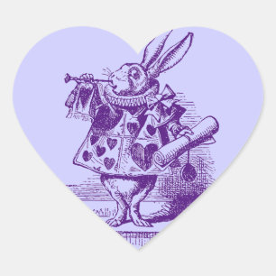 Alice in Wonderland White Rabbit Hart Sticker