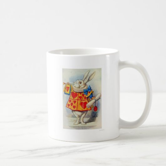 Alice in Wonderland White Rabbit Hearts Koffiemok (Rechts)