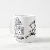Alice in Wonderland White Rabbit Hearts Mad Hatter Koffiemok (Voorkant links)