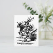 Alice in Wonderland White Rabbit Herald Invitation Kaart (Staand voorkant)