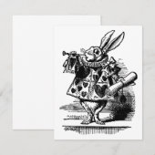 Alice in Wonderland White Rabbit Herald Invitation Kaart (Voorkant / Achterkant)