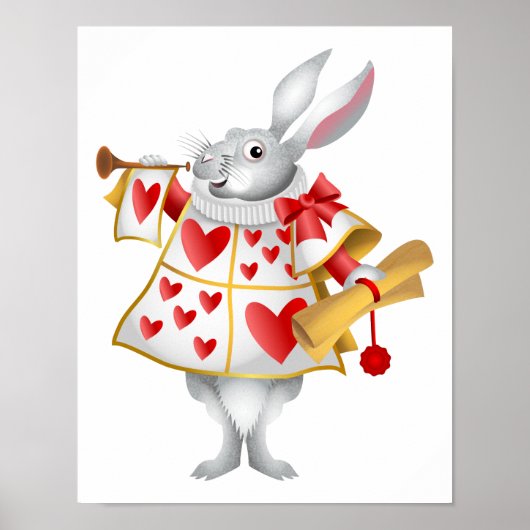 Alice in Wonderland White Rabbit Herald Poster (Voorkant)