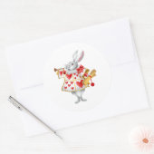 Alice in Wonderland White Rabbit Herald Ronde Sticker (Envelop)
