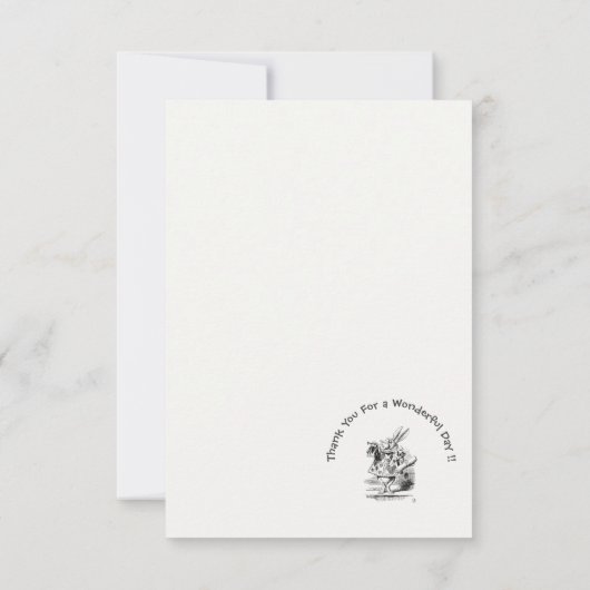 Alice in Wonderland White Rabbit Herald Verjaardag Bedankkaart (Achterkant)