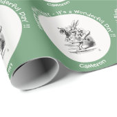 Alice in Wonderland White Rabbit Herald Verjaardag Cadeaupapier (Rol Hoek)